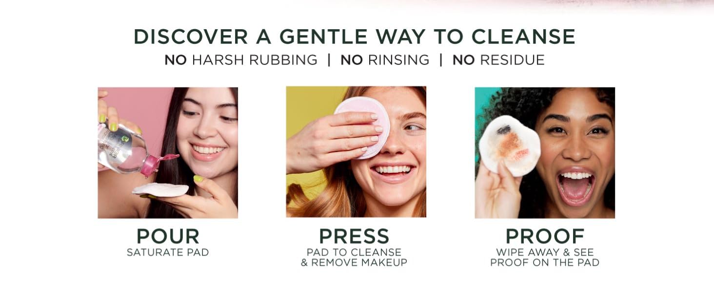 step process, garnier micellar and eco pad