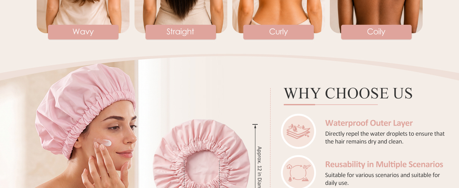 shower cap reusable waterproof