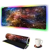 AIMSA Large Gaming Mouse Pad RGB, Keyboard Led Mousepad Extended 35.4 x 15.8 inch Non-Slip Rubber...