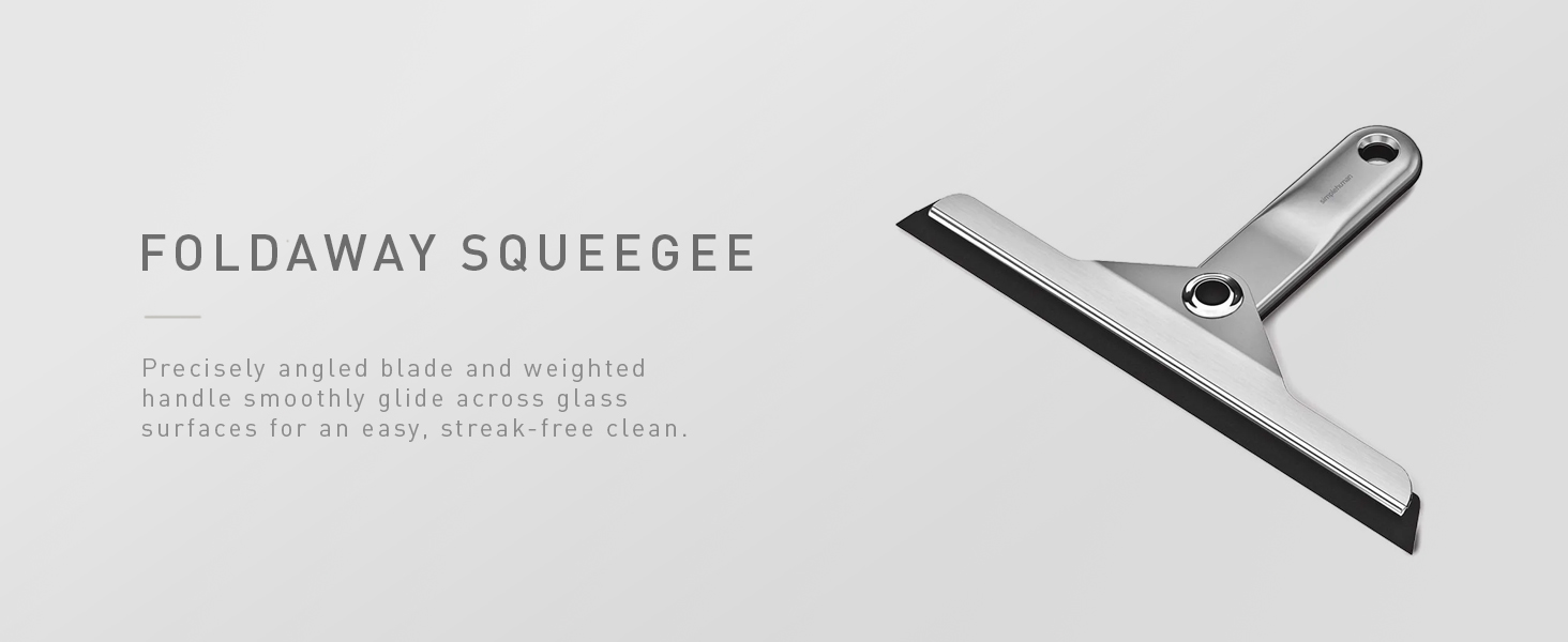 Foldaway Squeegee | Precisely angled blade and weighted handle