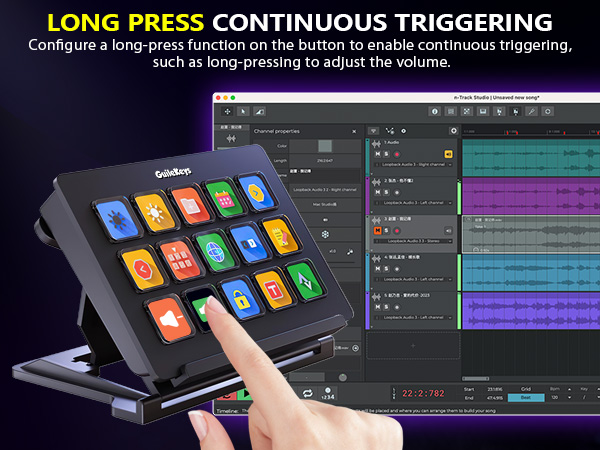 Stream Controller, Stream Deck with 15 Macro Keys Customizable, Gaming Macro Keypad