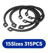matell 315Pcs Black Alloy Steel Circlip Snap Retaining Clip Ring Assortment Set,Black Alloy Steel...