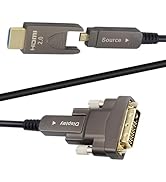 15ft 4K HDMI DVI Cable, Fiber Optic HDMI Cable, Micro HDMI to HDMI or DVI, Detachable Type A to D...