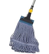 Yocada Looped-End String Wet Mop Heavy Duty Cotton Mop Commercial Industrial Grade Telescopic Iro...