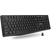 Macally Wireless Keyboard - 2.4G Ergonomic Full-Size Computer Keyboard Wireless with Numeric Keyp...
