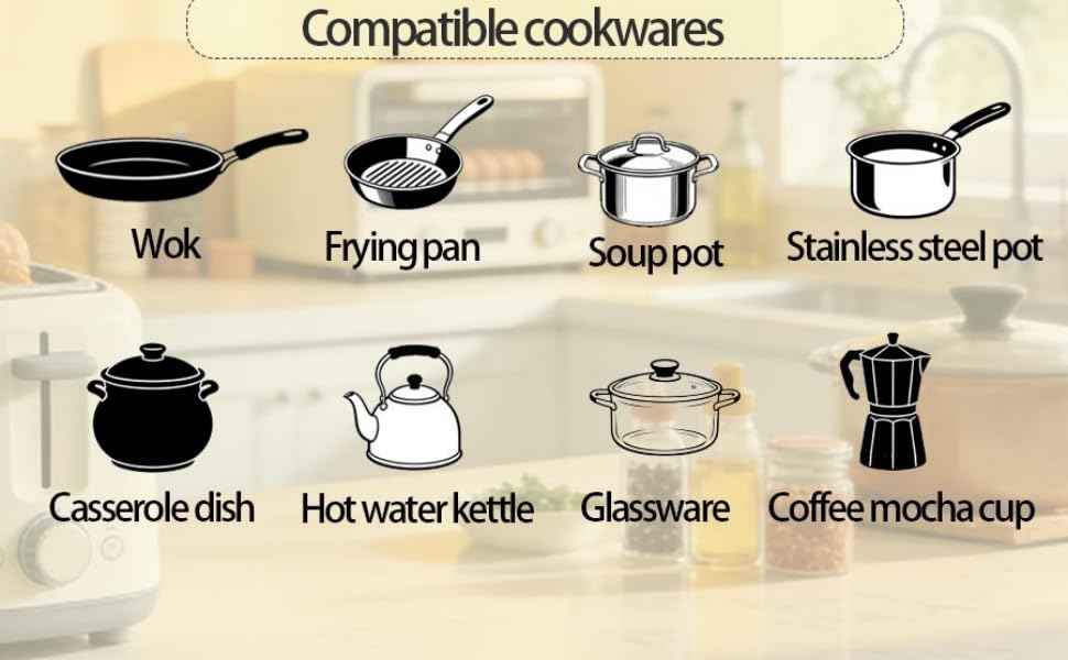 Compatible cookwares Wok Frying pan ...