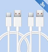 ANLINK [2-Pack, 3ft USB C Cable, 3A Fast Charging and Data Sync Cord, USB A to Type C Charging Ca...