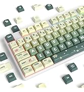 Guffercty kred 133 Keys XDA Profile Green keycaps 75 Percent Cute PBT Keyboard Caps with ISO Keys...