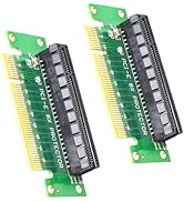 WLGQ PCIE X8 Protector Riser Card, PCI-E PCI Express 90 Degree Male to Female Adapter, 2 Pack