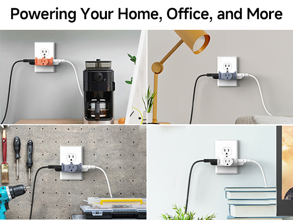 3 Way Plug Adapter 15A 1875W, 3 Prong 3 Outlet Adapter