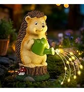 GIGALUMI Solar Garden Decor Watering Hedgehog Statues, Outdoor Decor for Yard Art Lawn Ornaments ...