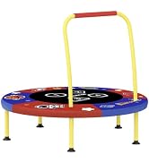 BLUERISE 3FT Toddler Trampoline for Kids Indoor Play for Kids Basketball Hoop Attachment with Enc...