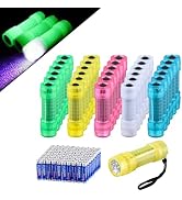 KunHe 30 Pack 395nm UV Black Light Flashlights Small Mini LED Flashlights Fluorescent Glow in Dar...