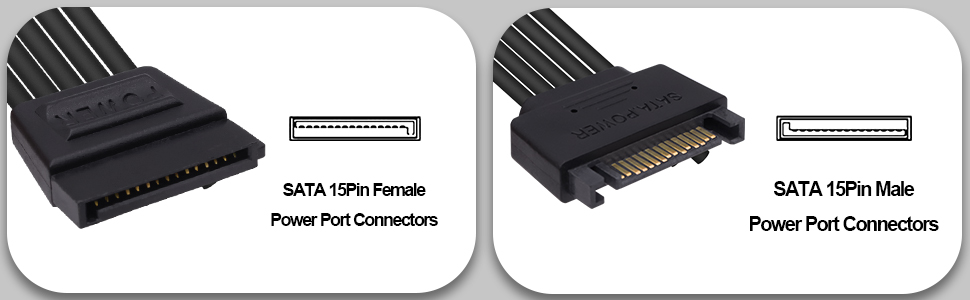 SATA 15pin Power Y Splitter Cable