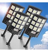 Vipzon Solar Lights Outdoor - Solar Street Lights Outdoor IP66 Waterproof, Super Wide Angle 6500K...