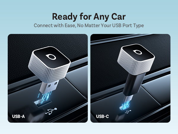 2026 Upgrade Ottocast Mini Cube, 2-in-1 Wireless CarPlay &amp; Android Auto Adapter