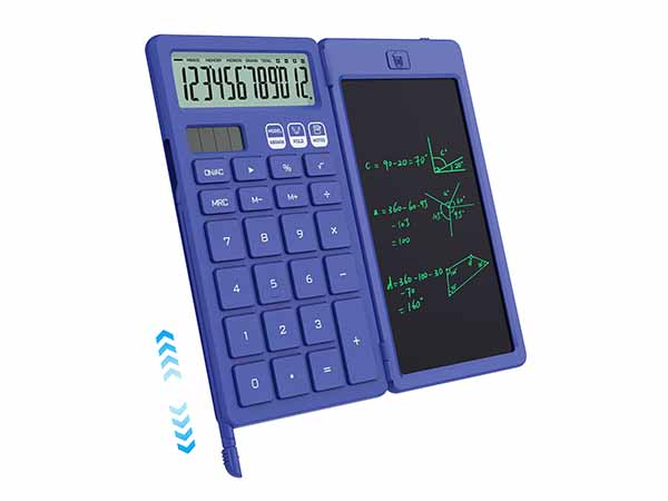 basic calculator notepad blue