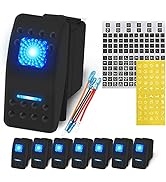 DaierTek UTV Car Rocker Toggle Switch 20A 12V Blue LED Lighted Waterproof Rocker Switch 5 Pin ON/...