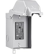 SURAIELEC Outdoor Outlet Box, 20 AMP Waterproof Electrical Box, 20 AMP WRTR GFCI Receptacles, Rai...