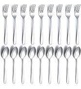 Gymdin 24 Pcs Forks and Spoons Silverware Set, Food Grade Stainless Steel Flatware Cutlery Set fo...