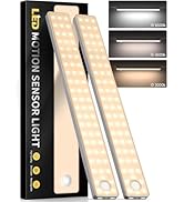 13inch Under Cabinet Lighting, 3 Color Temperatures Motion Sensor Light Indoor, USB Rechargeable ...