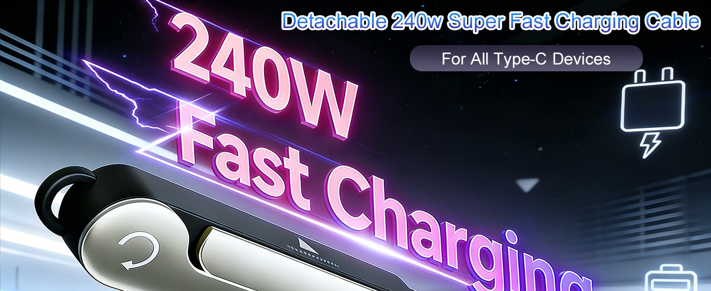 240w Super Fast Charging 2-in-1 Charging Cable