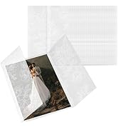 Vellum Jackets for 5x7 Invitations, Goefun 50 Pack Pre-Folded Floral Vellum Paper with White Flow...