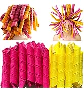 50 Pcs Heatless Spiral Hair Curlers 12inch Magic No Heat Hair Curls For Long Hair 4Pcs Styling Ho...