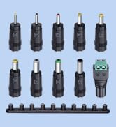 ANLINK 10PCS DC Power Adapter Connector kit with 5.5 x 2.1mm Female Base, 2.5x0.7mm/3.0x1.1mm/3.5...