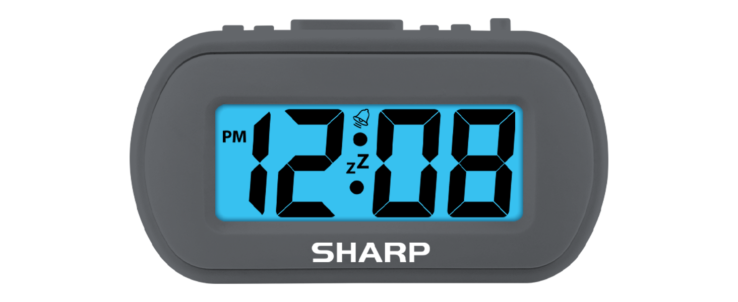 Backlight on Demand easy clock with rubber finish mini size