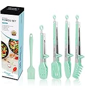5-Pack Silicone Tongs for Cooking,Maywe Tanso 4PCS 13-Inch Cooking Kitchen Tongs with Silicone Ti...