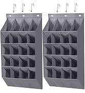 STORAGE MANIAC Over the Door Shoe Organizer, 2 Pack Hanging Shoe Organizer, 20 Large Pockets Shoe...