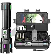 Flashlight 20000 High Lumens Rechargeable - 30W Super Bright LED Flash Light with LCD Display | 3...