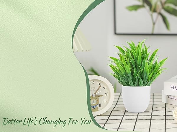 4 Packs Mini Fake Plants Artificial Potted Eucalyptus Faux Plants