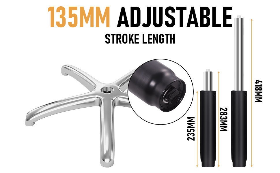 5.3&amp;#34; Extended Stroke for Optimal Height Adjustment