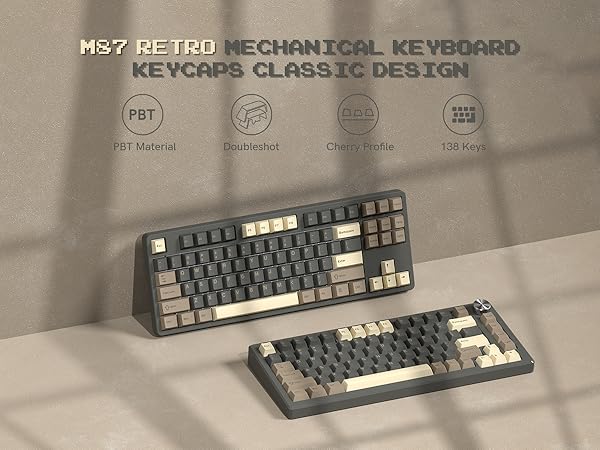 womier retro mechanical keyboard keycaps cherry profile pbt