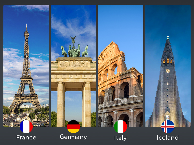 France Germany Italy Iceland adapter