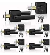JO.KO Keyed Entry Door Knob, Matte Black Front Door Handle and Deadbolt Set, Heavy Duty Exterior ...