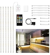 DAYBETTER Under Cabinet Lights, 6 PCS Under Cabinet Lighting with Remote, Dimmable LED Strip Ligh...