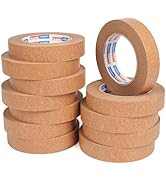 ADHES 12 Rolls Brown Kraft Paper Tape Packaging Tape Fully Recyclable Sticky Tapes, 0.94in x 55yd...