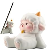 Meroqeel Cartoon Sheep Sitting Cell Phone Stand for Desk, Cute Statue Phone Holder for Lovely Wom...