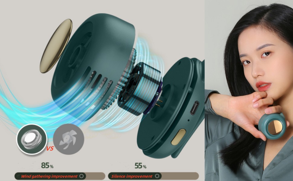 Portable Silent Mini Bladeless Fan Clip On
