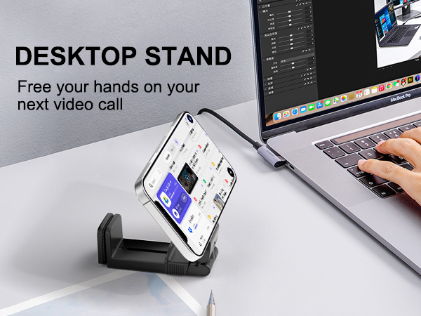 Desktop stand, free your hands on your next video call