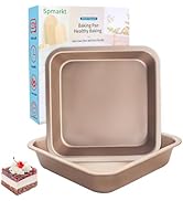 2-Pack 8 inch Square Baking Pan, Nonstick Square Brownie Pans, 8x8 Baking Pan, Square Cake Pan fo...