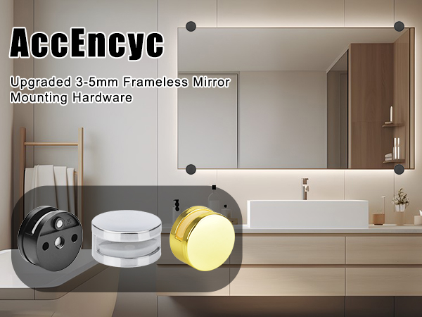 3-5mm Frameless Mirror Mounting Hardware