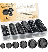 zDwfDc 44PCS Rubber Grommet Kit 6 Sizes (5/8",13/16",7/8",1",1-1/4",1-1/2") Rubber Grommets for W...