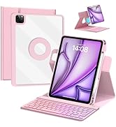 VOWUBO iPad Air 6th Gen 11-inch 2024 Rotating Case with Keyboard, Magic Detachable Case Cover wit...