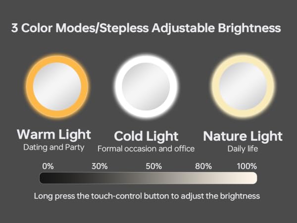 lighted makeup mirror with 10x magnification