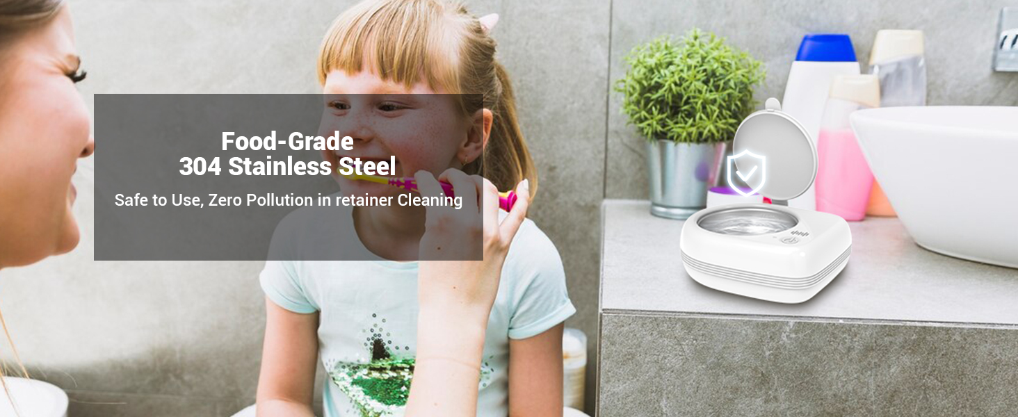 Ultrasonic Retainer Cleaner Machine dental cleaning pod compact portable cordless