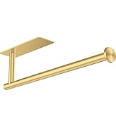 Gewtur Gold Paper Towel Holder Under Cabinet, Self Adhesive Paper Towel Roll Holder Stick on Wall...